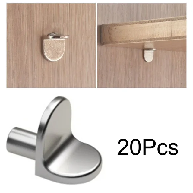 20pcs 5mm L - Shaped Shelf Support Studs: Fix Wooden/Glass Boards in Cabinets, Ideal Furniture Bracket Holders 1