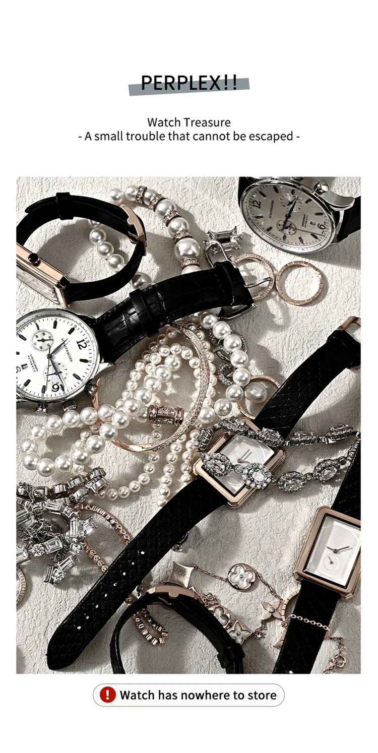 Luxury Leather Watch Display Case With Double Opening Design_voghion.com