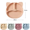 Children's Dishes Baby Silicone Sucker Bowl Baby Bear Face Plate Tableware Set Smile Face Baby Tableware Set Retro Kids Plate 5
