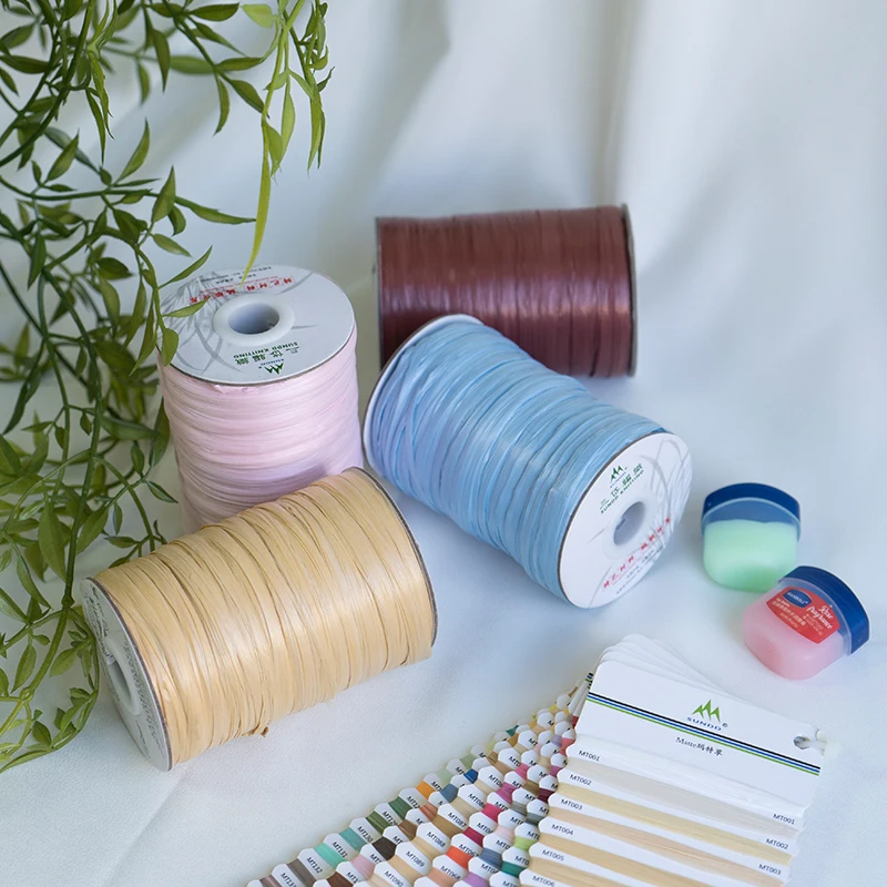 200M/roll Matte Raffia Yarn Plant Fibre Crochet Yarn for DIY Knitting Straw Hat Handbags Hand Knitting Yarn Handcraft 4