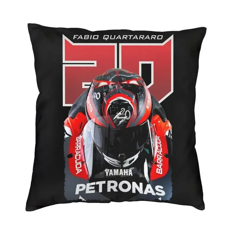 

Fabio Quartararo Throw Pillow Case Decoration Custom Square French Motorcycle Racer Cushion Cover 45x45cm Pillowcover for Sofa