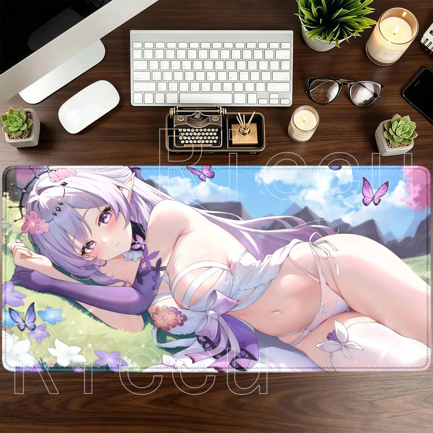 Anime Sexy Girl Large Gaming Mouse Pad with Nonslip Base - HD Printed Desk Mat