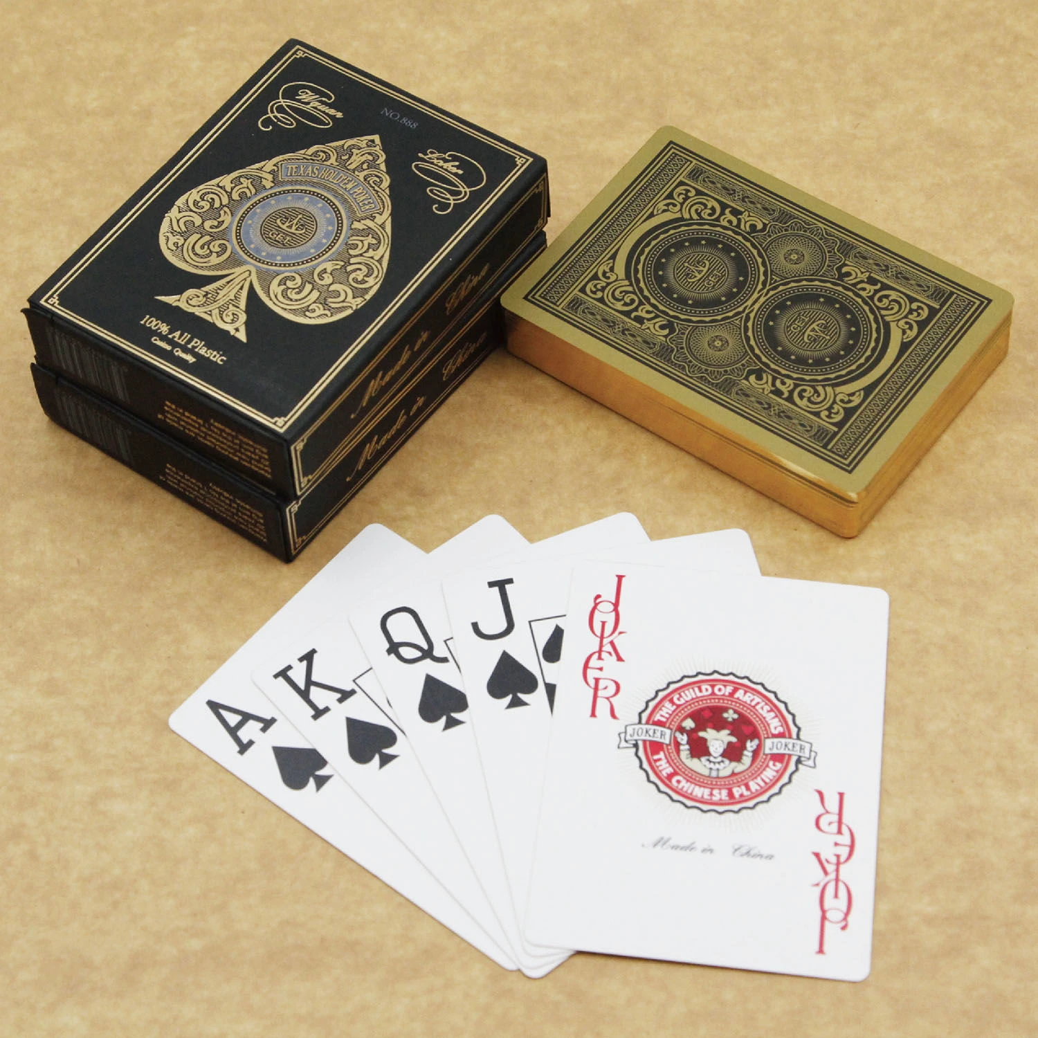 24K Gold Silver PVC Full Plastic Playing Cards Thick Waterproof Durable