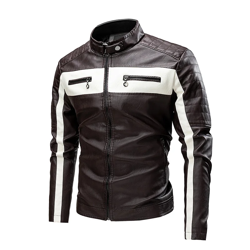 Leather Jackets Winter Men's Standing Collar Business High-grade Young Large Size Motorcycle