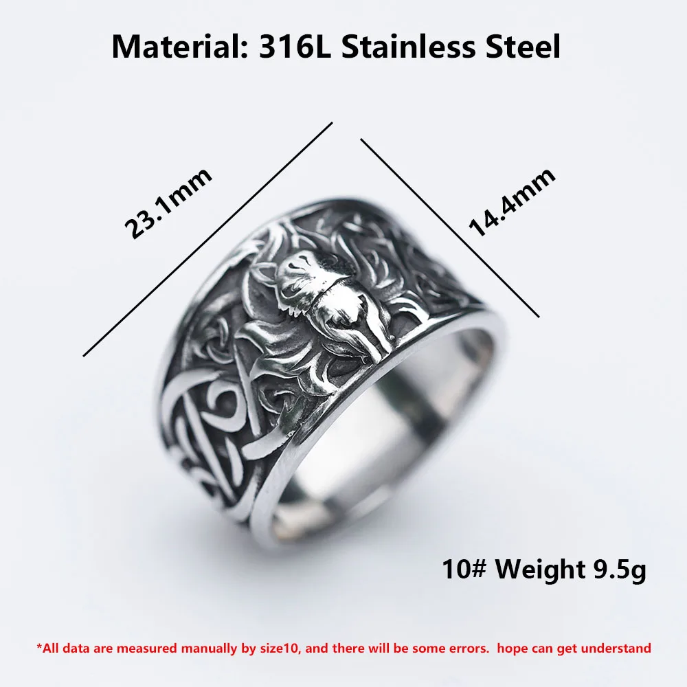 2022 NEW Men's 316L stainless-steel rings Vintage Viking