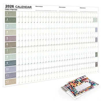Calendario da appendere al muro 2026 Agenda annuale Lista delle cose da fare Calendario Pianificatore Foglio Memo Pad Agenda Organizzatore