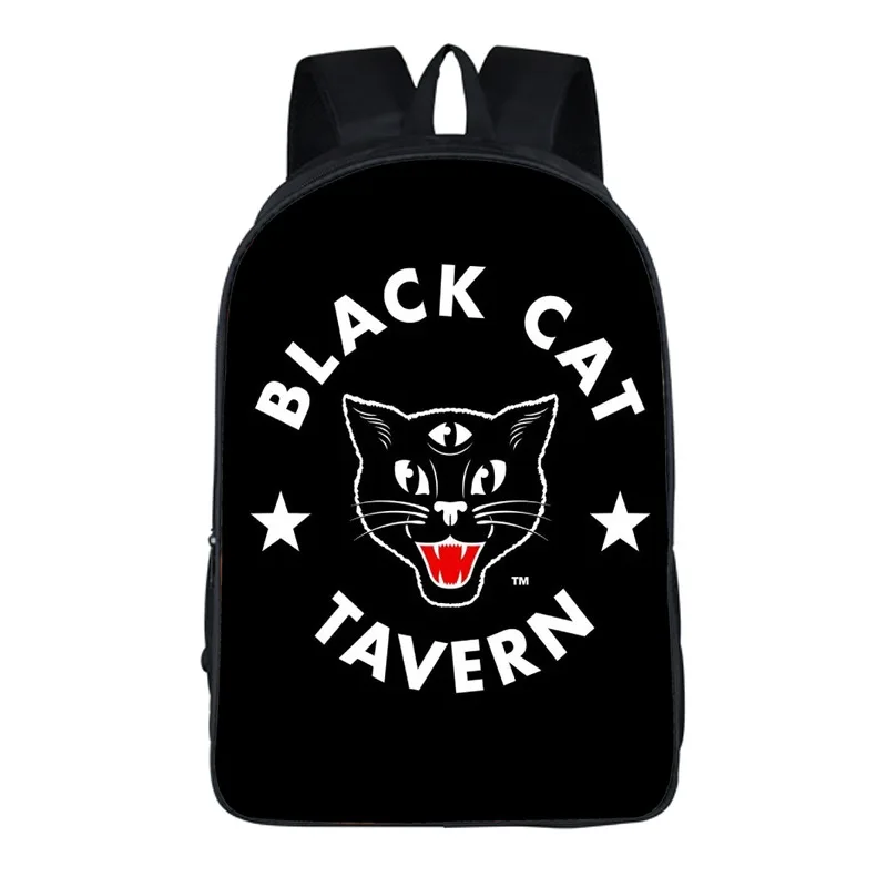 Goth Cat Backpack Women Creative Polyester Comfortable Burden Reduction Primary School Schoolbag Mochila Feminina Bagpack Plecak