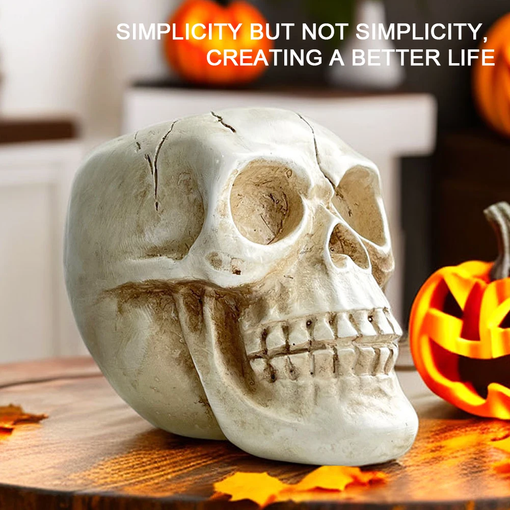 Resin Skull Ornament Succulent Plant Pot Cactus Pots Holder Skeleton Flower Pot Planter Sculpture Outdoor Garden Decoration