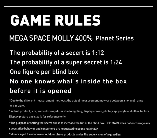 POP MART MEGA SPACE MOLLY 400% Planet Series Mystery Box 1PC/6PCS