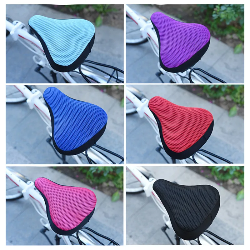 Bicycle saddle 3D soft seat cover silicone cushion breathable comfortable