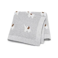 Newborn Baby Blanket Cotton Knit Infant Boy Girls Bedding Quilt 90*70CM Toddler Stroller Swaddle Soft Sleep Covers Cute Elephant 1