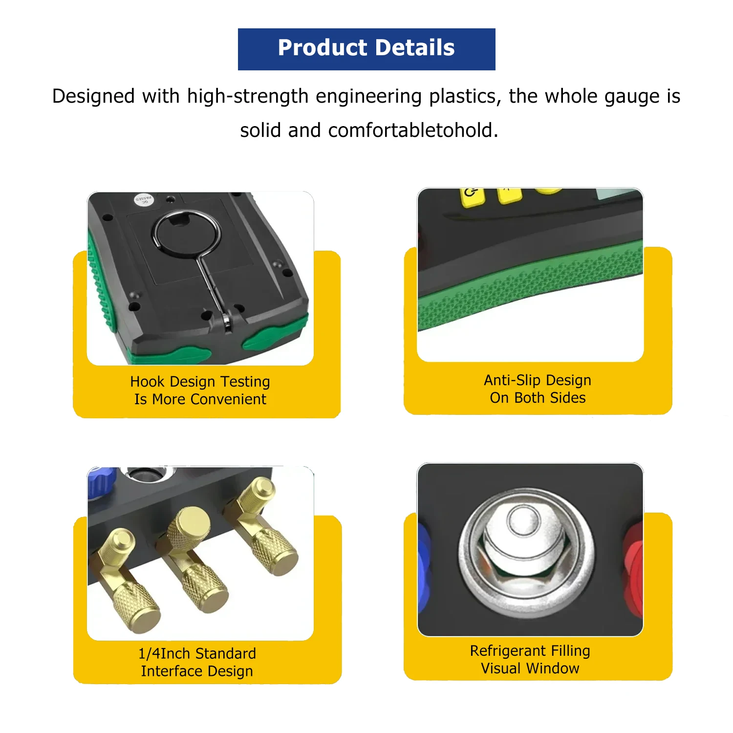 DY517 Digital Refrigeration Pressure Gauge Air Conditioning Temperature Detector