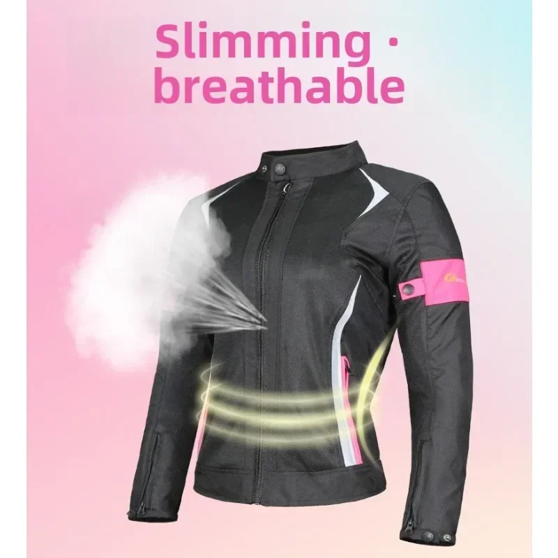 Motorcycle Electric Bicycle Riding Suit Women's Waterproof Motorcycle Slim Fit and Anti Fall Racing Suit Wear Protective Gear