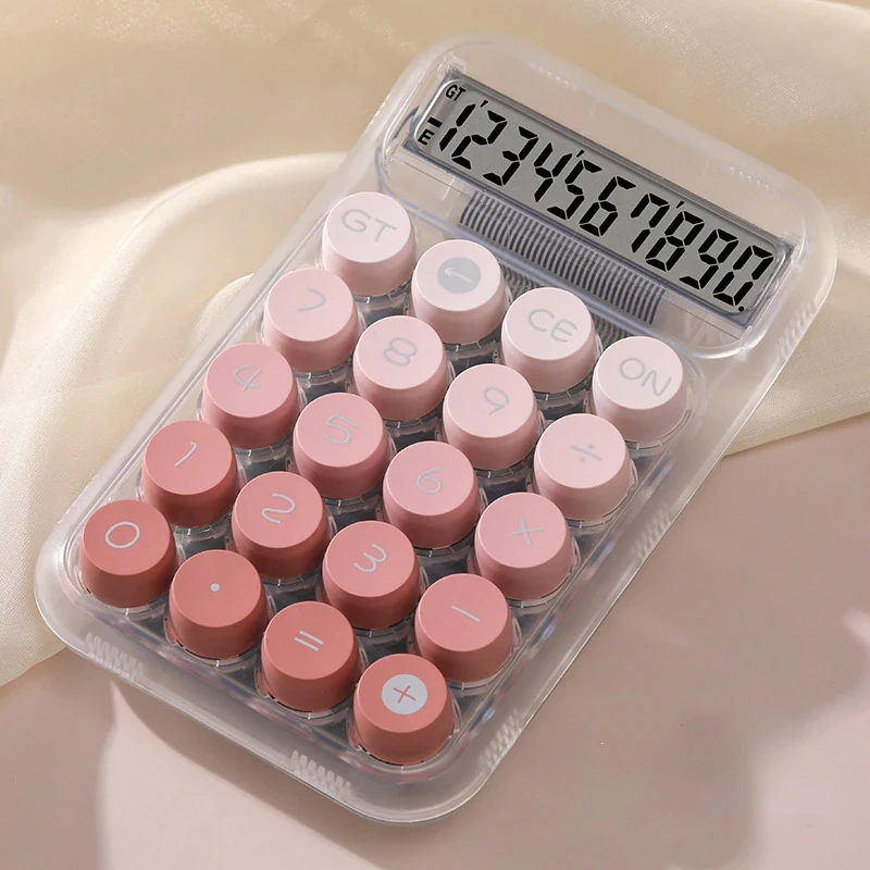 원형 기계 계산기 대형 디스플레이 기계식 도트 키보드 학교 용품으로 돌아가기..