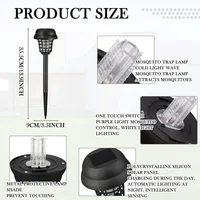 Lampe anti-moustiques solaire pour extérieur, jardin, patio, éclairage UV violet et blanc, répulsif anti-insectes pour cour et barbecue 4