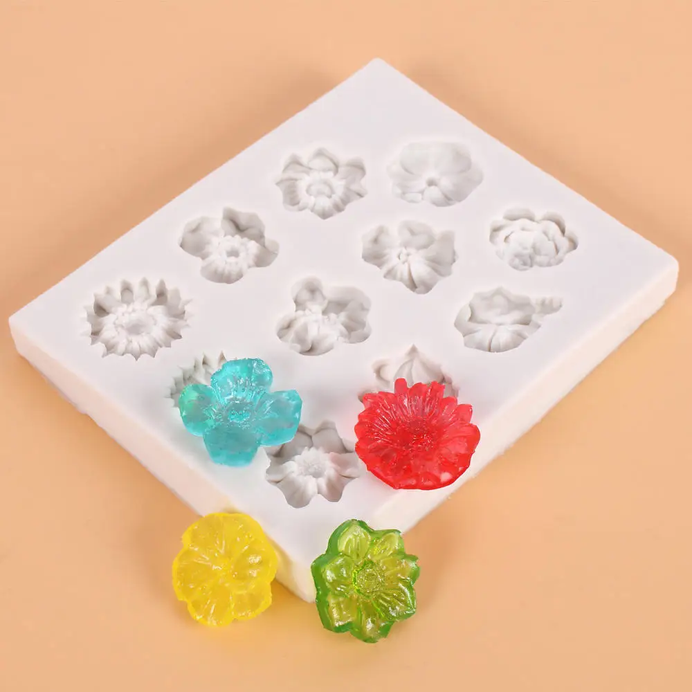 Sunflower Rose Flowers Shape Silicone Mold Cake Border Diy Decoration