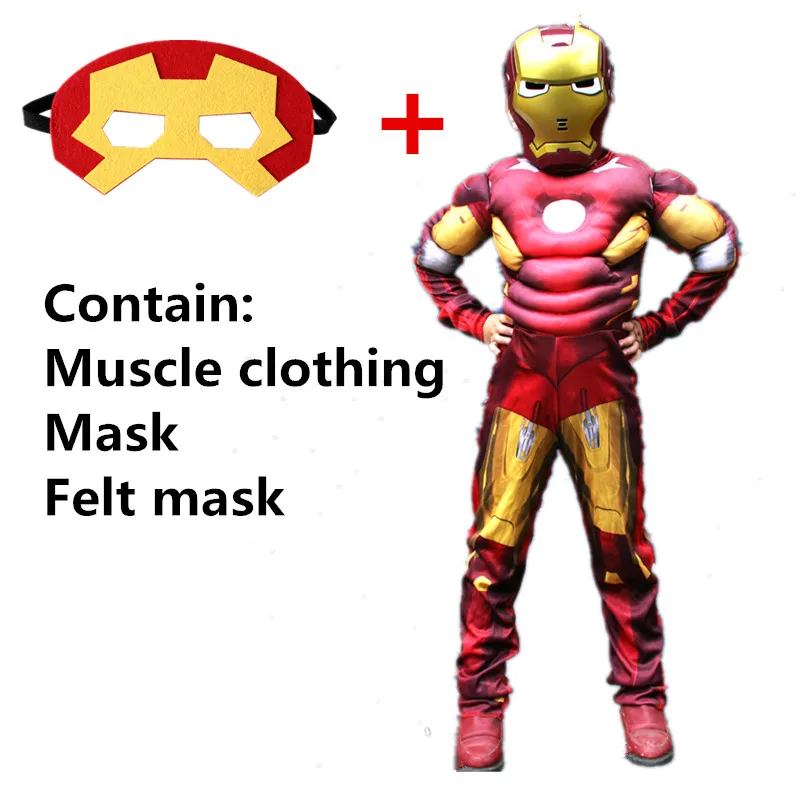 thumbnail image 1 of Disfraz de Hulk, Spiderman, Iron Man, Venom y Deadpool para niños de 4 a 12 años, máscaras, escudos y guantes de los Vengadores, regalos de fantasía para cosplay, 1 of 5