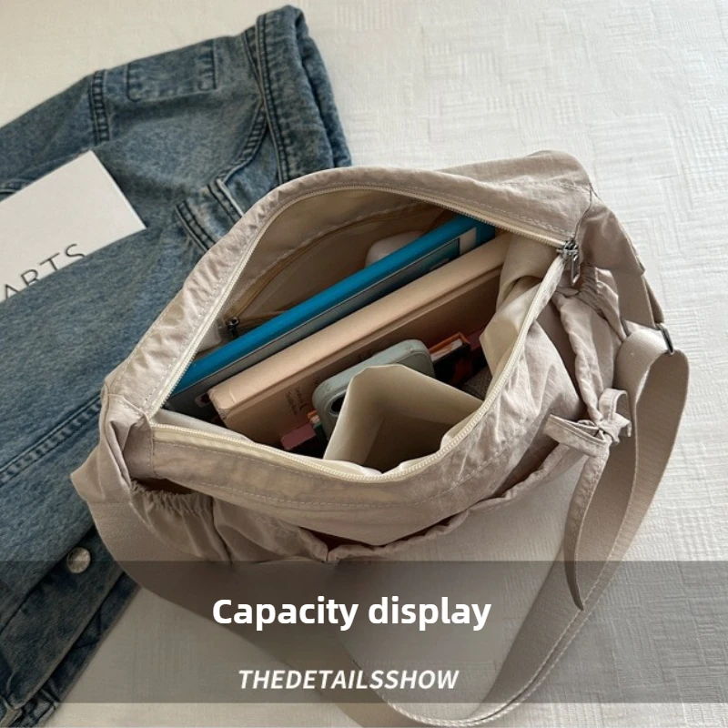 2026 New Faion Commuter Class Single oulder Bag Casual Lightweight Tote Bag Korean Sle Pleated Versatile Handbag designer bag