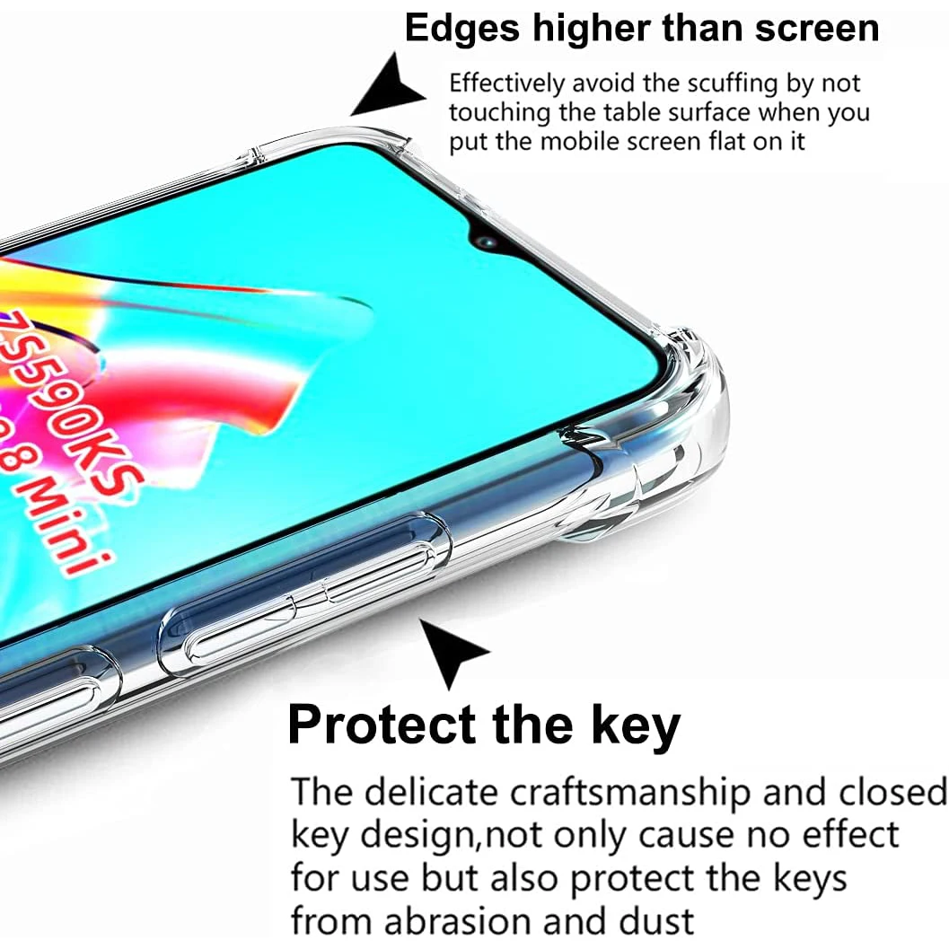 Clear Transparent Shock-Absorption Phone Case with Reinforced Corners