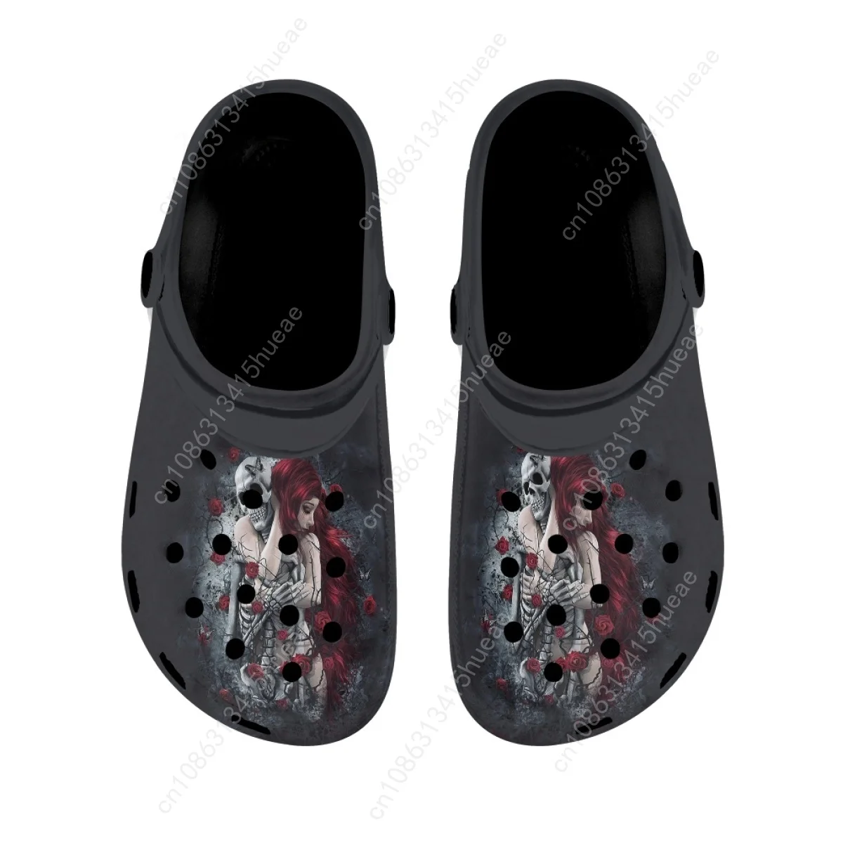 Gothic Skull Rose Print New Women Slippers Summer Outdoor Slides Soft Sole Garden Shoes Classic Nursing Sandals Halloween Gifts