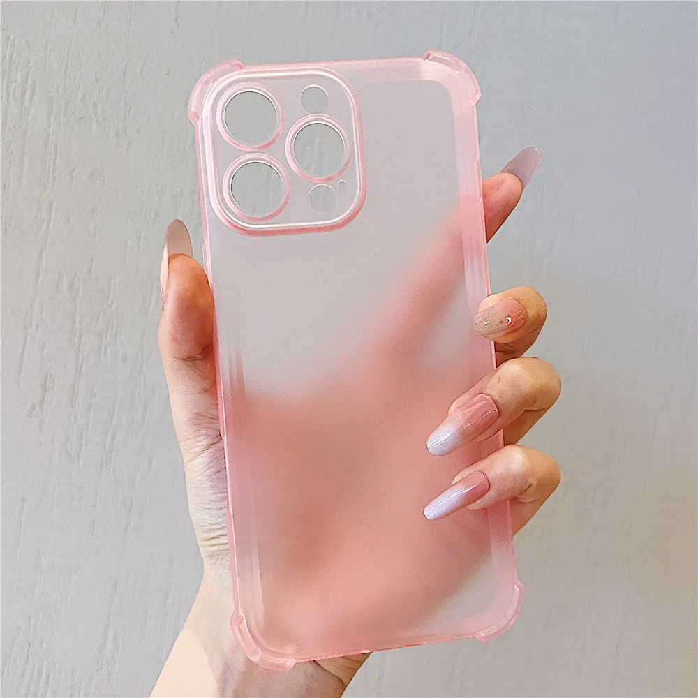 Shockproof Matte Silicone Phone Case with Bumper Back Cover