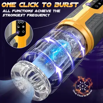 4 in1 Automatic Telescopic Male Masturbator IPX6 Thrusting Machine Vibration Blowjob Masturbation Cup Adult Men Sex Toy