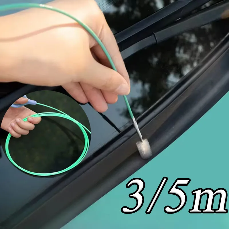 3/5m Car Drain Dredge Cleaning Scrub Brush Auto Sunroof Long Hoses Detailing Cleaning Tool Spiral Brush
