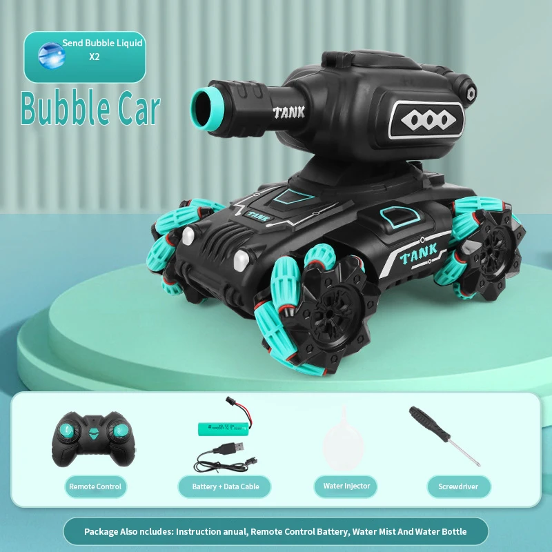 Multifunctional remote control car tank armored car gesture induction blowing bubble water bomb can launch spray boy toy model rc remote control car RC Cars