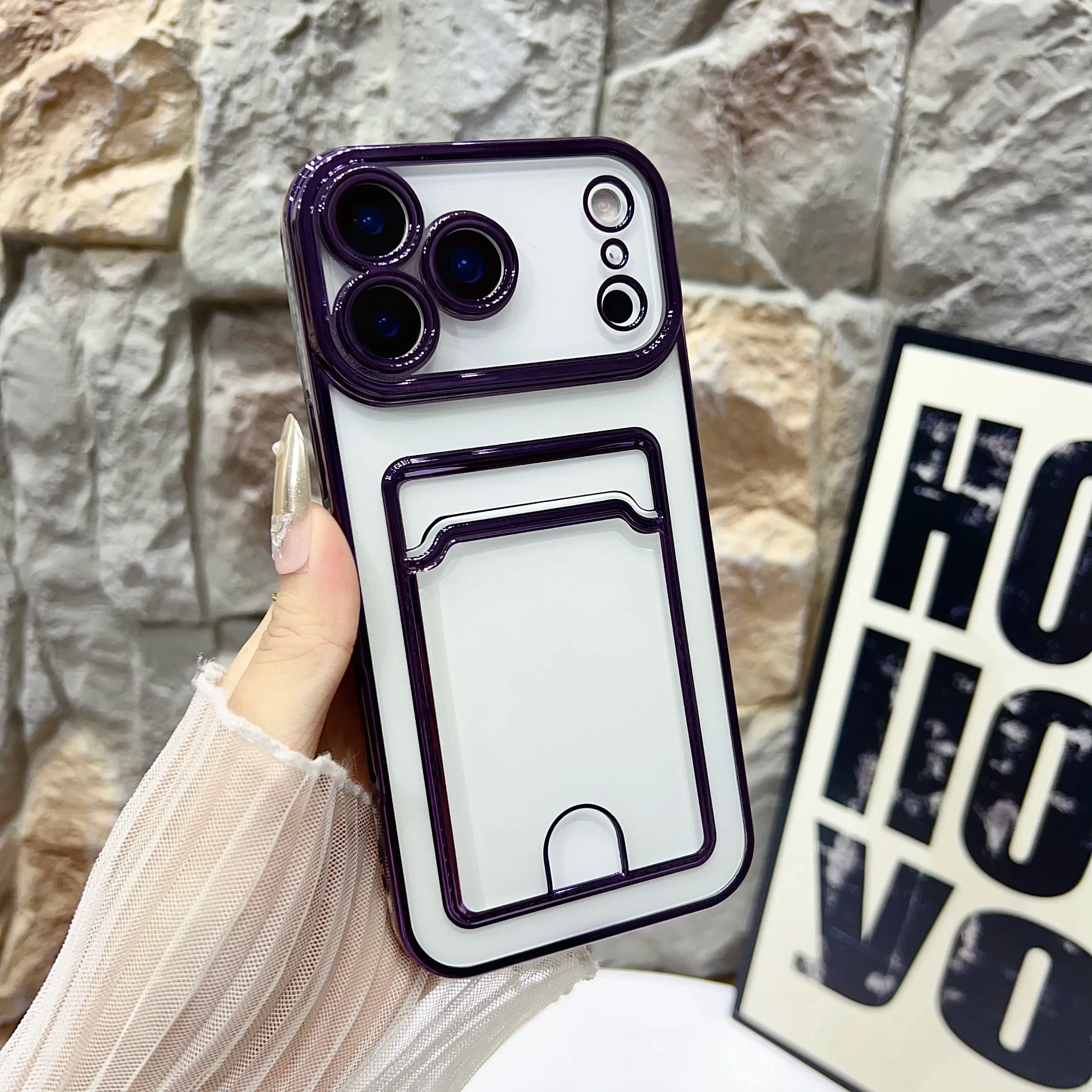 Stylish Shockproof Card Holder Wallet with Soft Plating Finish