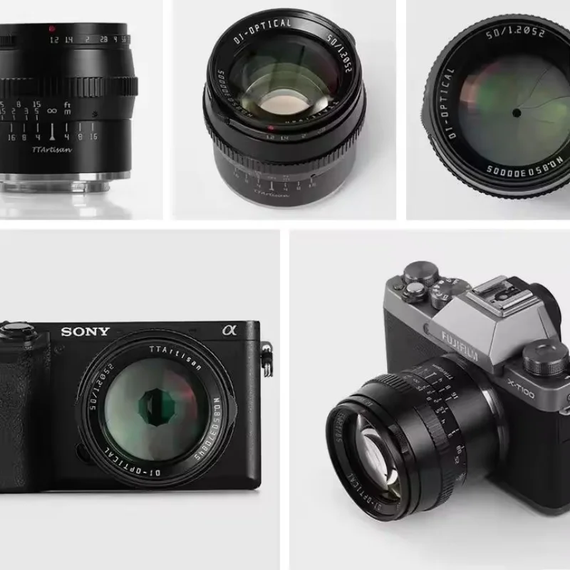 TTArtisan APS-C 50mm F1.2 대구경 인물 사진 렌즈 A6000 A6500 A7 A9 A7RIII 후지 X-T4 캐논 M5 니콘 Z5용