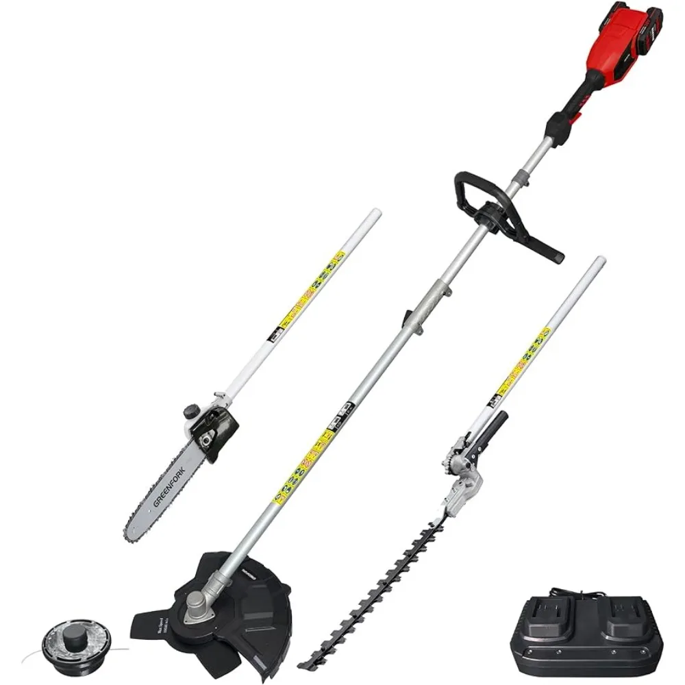

40V 4-in-1 13.4" Cordless String Trimmer & 3T Brush Cutter with Pole Saw and Hedge Trimmer, Battery and Charger Included