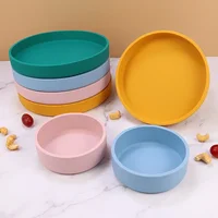 Outdoor Nordic Style 15cm Silicone Round Dinner Plate Food Grade Set Microwave Oven Heatable Baking Plate Pet Feeding Bowl 1