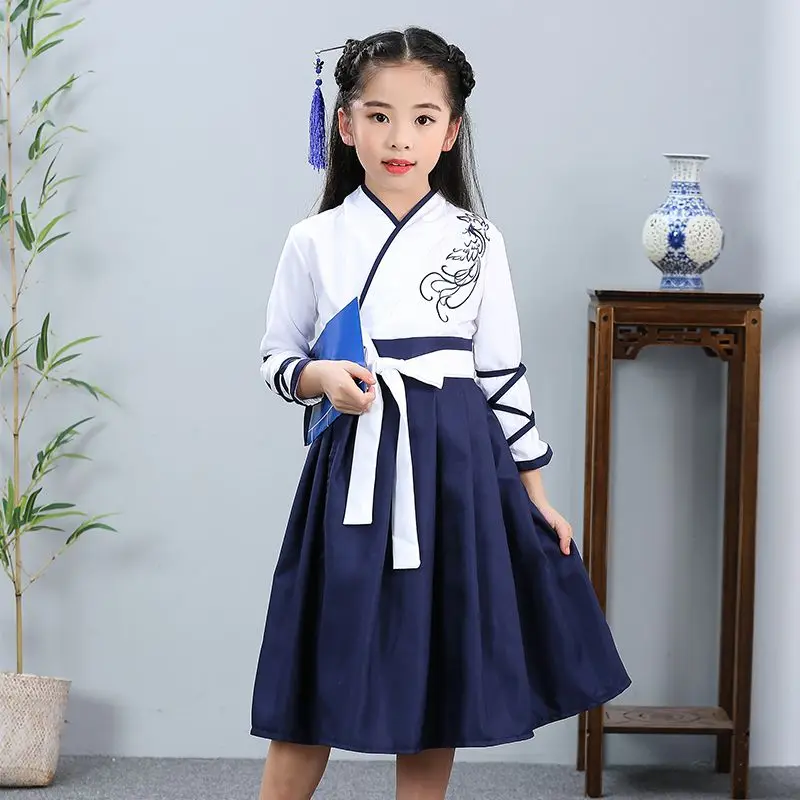 

Traditional Chinese Dance Costumes for Girls Boys Ancient Opera Tang Dynasty Han Ming Hanfu Dress Child Clothing Children