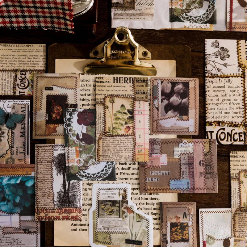 

30 шт., винтажные декоративные стикеры в виде растений