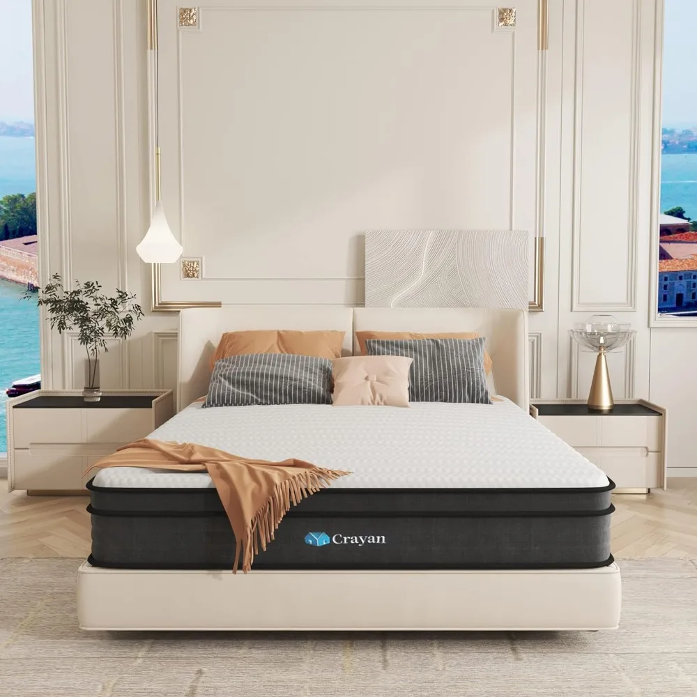 

Queen Mattress, 10 Inch Memory Foam Mattress Queen Size, Hybrid Mattress in a Box with Individual Pocket Spring Bedsleep