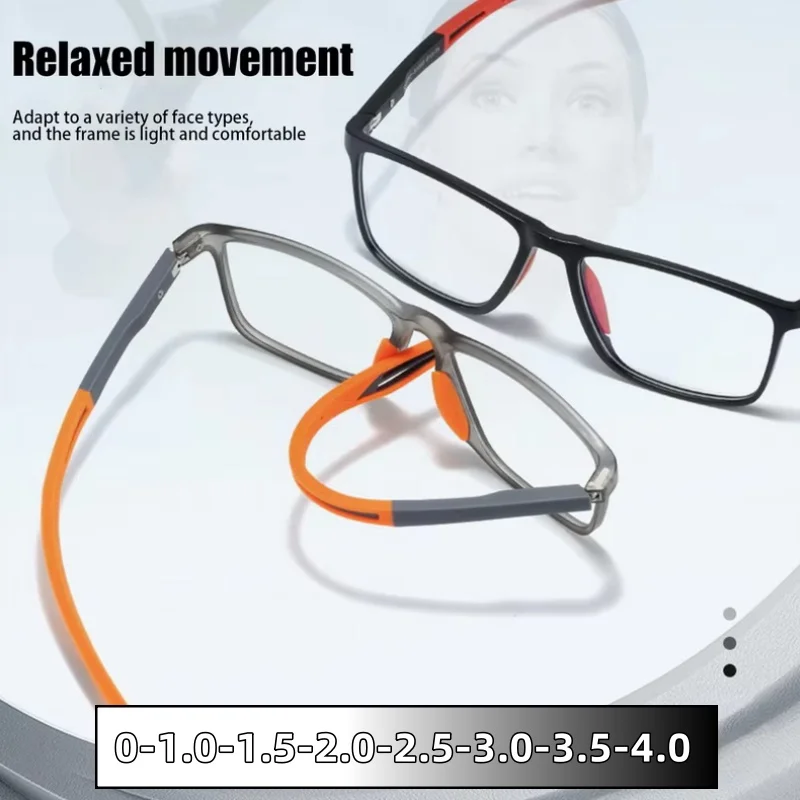 Mann Sport Myopie Brillen Trendy Blau Licht Blockieren Gläser Klassisches Design Frauen Brille Dioptrien 0 bis -4,0 Augenschutz