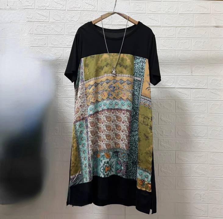 

Летние женские свободные прямые платья, женское платье с коротким рукавом и принтом, женские летние платья для мам