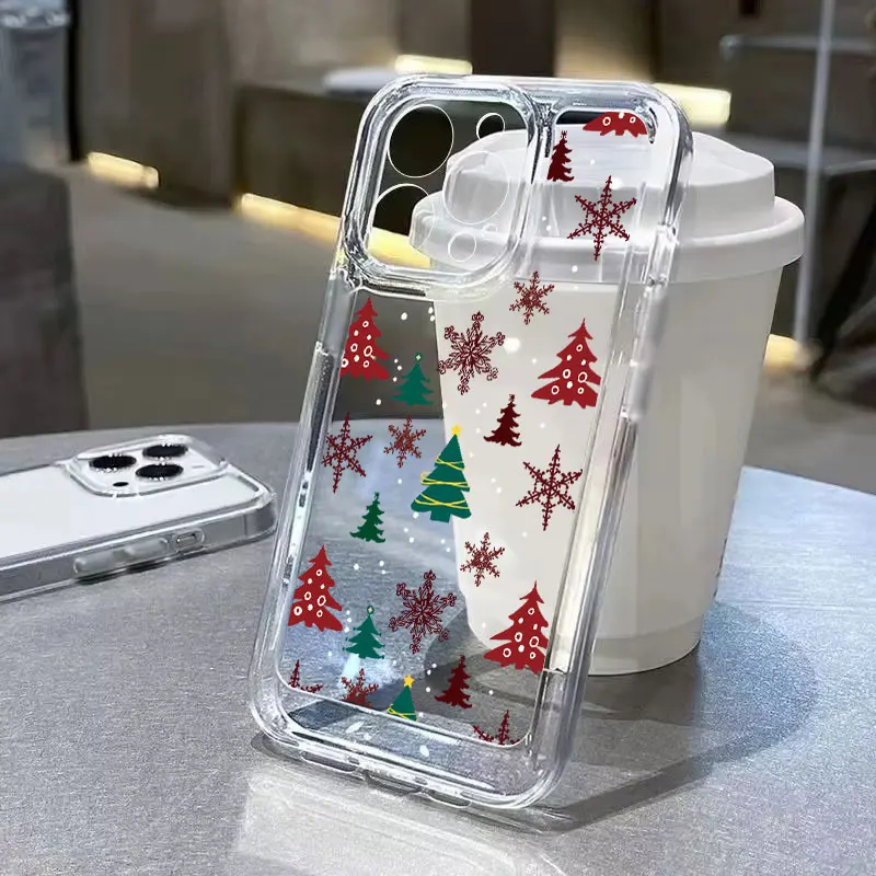 Festive Snowflake Pattern Phone Case - New Year & Christmas Edition