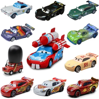 Disney Pixar Cars 2 3 Lightning Mcqueen Toys Rocket Mcqueen Hamilton Fabulous Hudson Model Car Boys Gift Diecast Vehicles Models