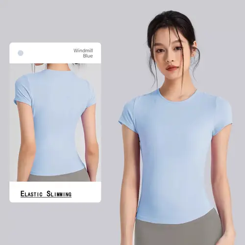 Women's Outdoor Sports Shirt Yoga Wear Fitness T-Shirt Quick Dry Running T-Shirt Workout Top Female Sportswear Exercise Clothing - Image 6