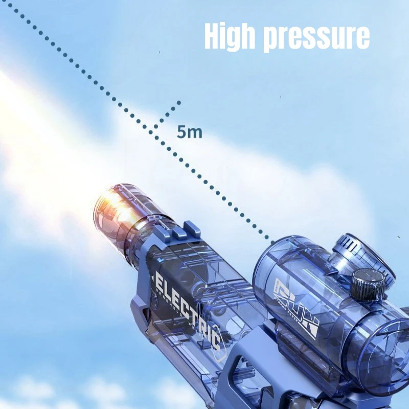 Electric Water Gun Pulse Water Gun Self-integrated Automatic Water-Absorbing Large-Capacity Lighting Children's Water Gun Toys 4