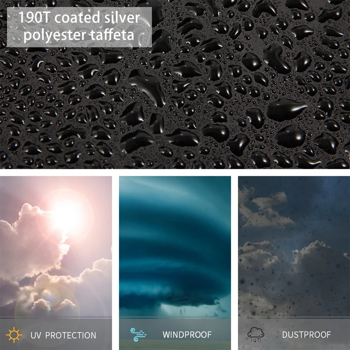 1/2 Pcs Folding Reclining Chair Cover Waterproof Dustproof Anti-UV Sun Lounger Cover 93x82 cm Furniture Covers for Outdoor Patio