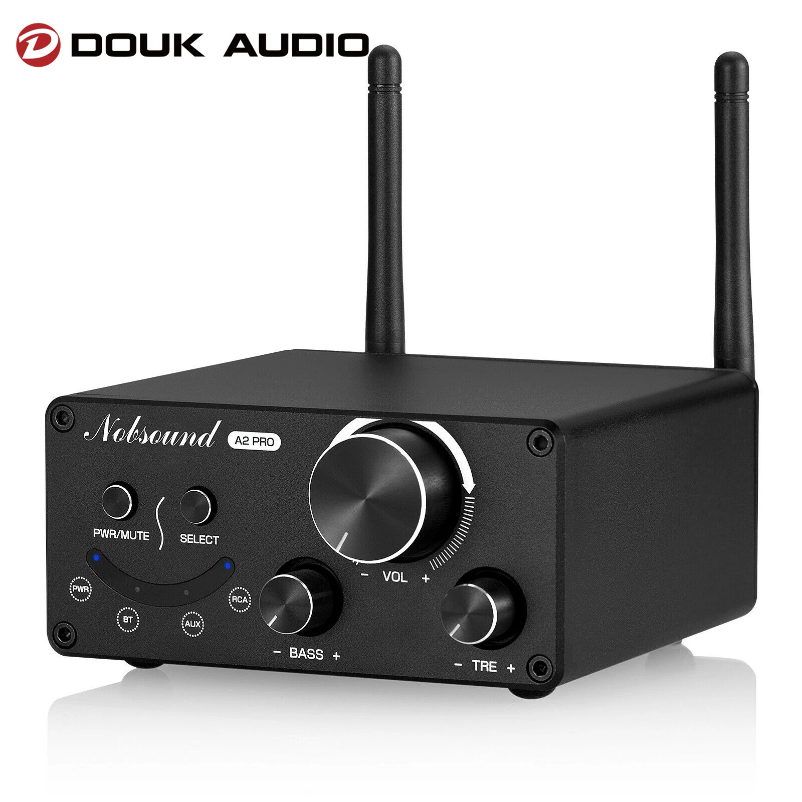 Professional Amplifier Douk Audio HiFi Bluetooth 5.0 Digital Power Amplifier Bass Audio Amp w/Dual Antenna Long Range 130W+130W APTX-HD 5 channel car amplifier