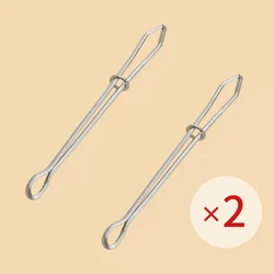 Set of 2 Stainless Steel Garment Clips with Elastic Band Clamps (2pcs)