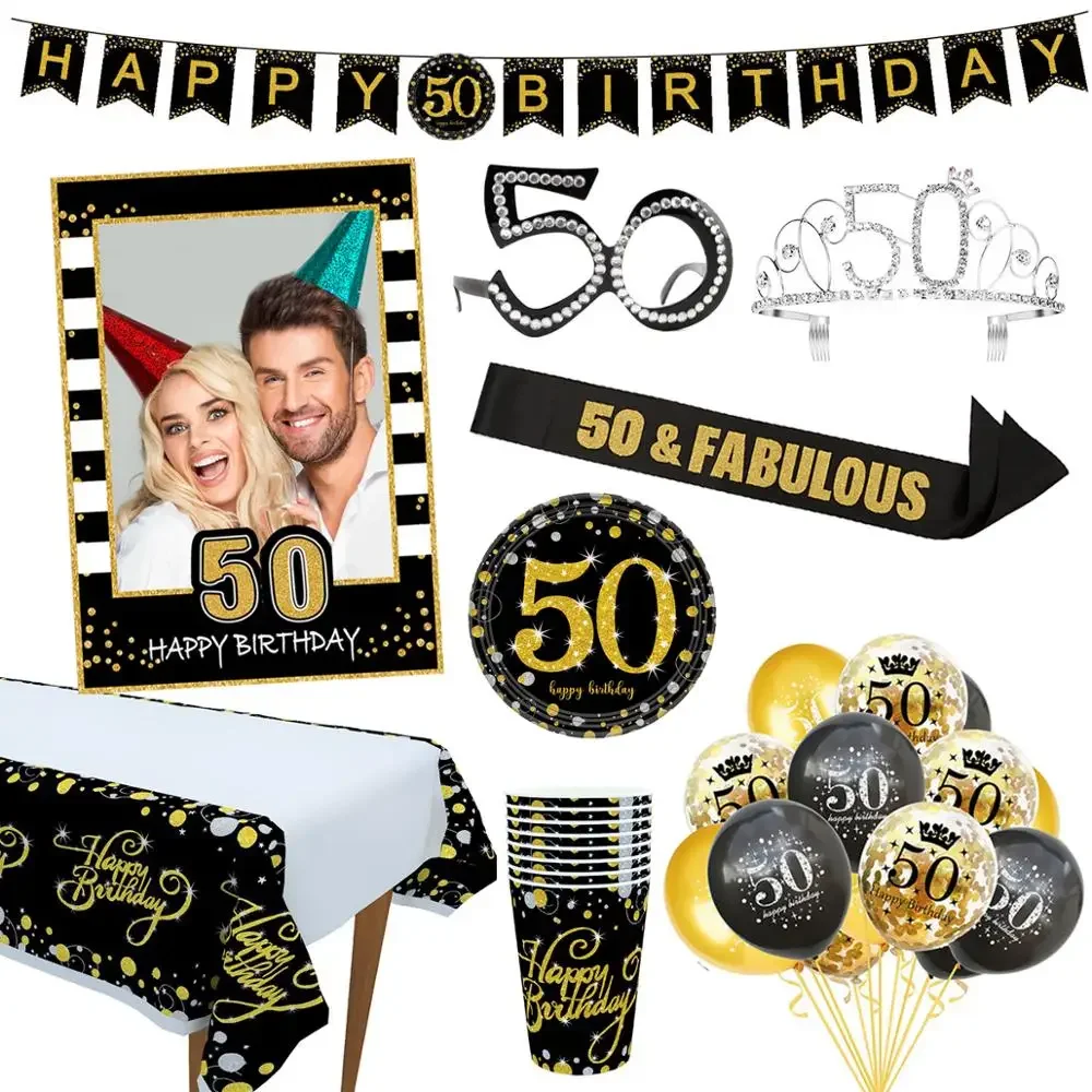 

50 воздушных шаров черного золота с днем рождения 50 лет воздушные шары 50-го дня рождения украшения для взрослых фольга, латекс, бордовые шары 50 дней рождения