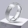 Vnox 6mm Matte Surface Ring for Men, Classic Stainless Steel Wedding Band, Unisex Basic Plain Tail Ring 1