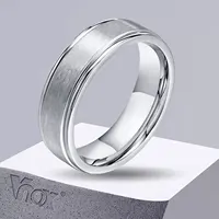 Vnox 6mm Matte Surface Ring for Men, Classic Stainless Steel Wedding Band, Unisex Basic Plain Tail Ring 1