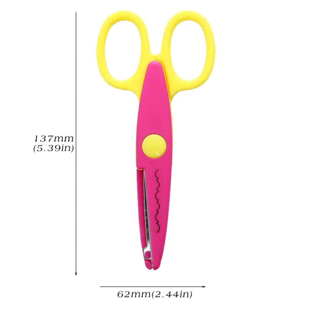Mr.paper 6 Styles Minimalistic Lace Scissors Wavy Pattern Small Round Head Children Special Student Art Tool Stationery Scissor stationery scissors
