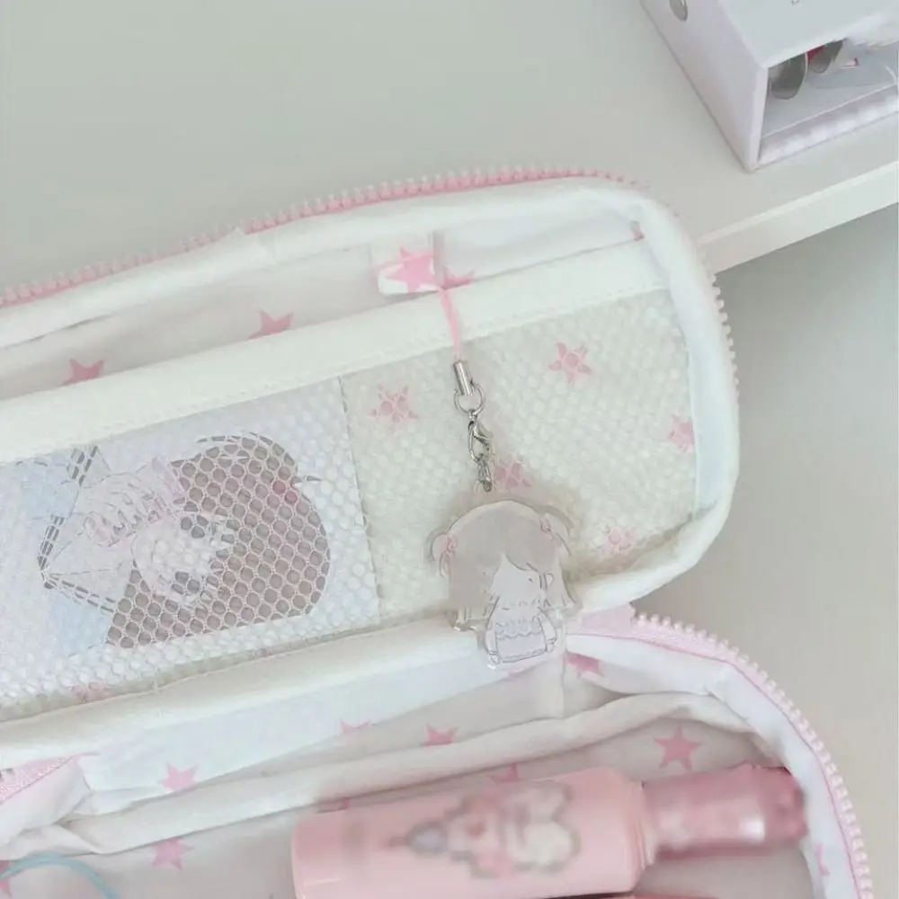 Simple Strawberry Design Pen Bag Large Capacity Portable Pencil Case Zipper Stationery Bag School Office