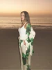 TRAFZA Women's Vintage Printed Satin Suit Loose Lapel Single Button Shirt Casual High Waisted Wide Leg Pants Commuter Suit 6